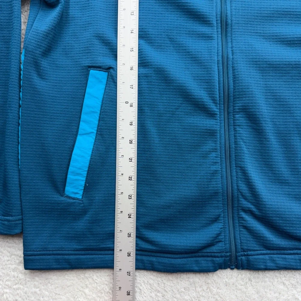 The‎ North Face Mens Large Blue Grid Fleece Full Zip Jacket Mock Neck Hiking L